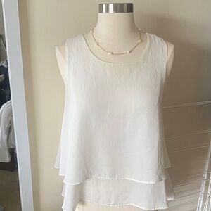 White Layered Women's Office Top